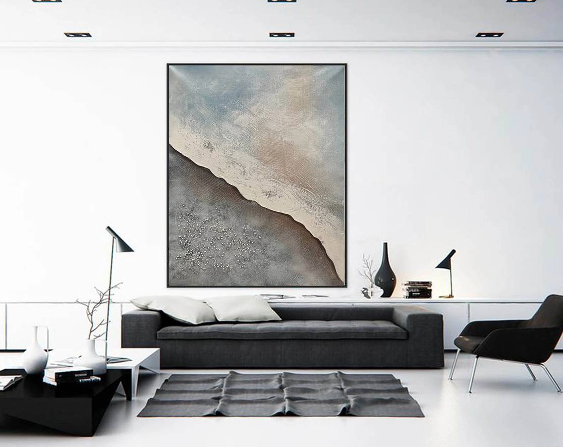 Bedroom Abstract Modern Gray Abstract Canvas Artwork 6YI16 wall art